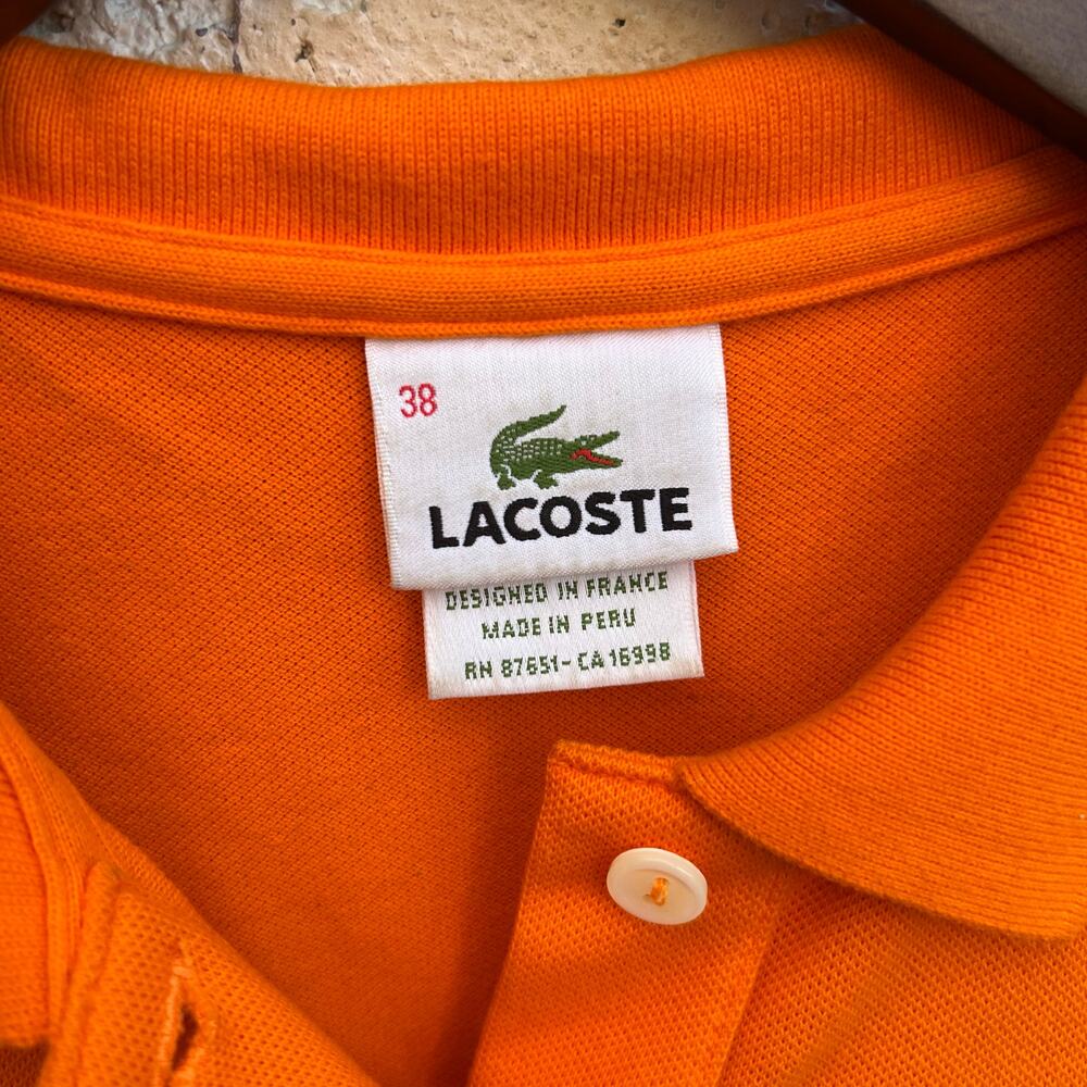 Vintage Lacoste Orange Classic Polo Shirt Size Womens 38 - Picture 3 of 4